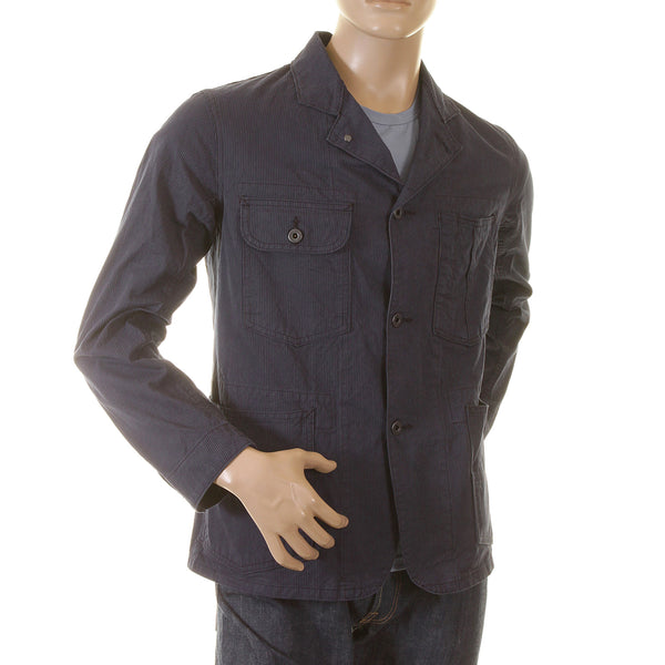 Navy Pinstriped Regular Fit SC12455 Vintage Cut Work Jacket CANE2016