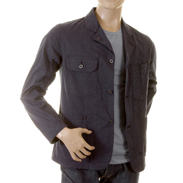 Navy Pinstriped Regular Fit SC12455 Vintage Cut Work Jacket CANE2016