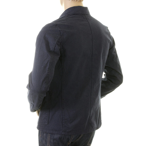 Navy Pinstriped Regular Fit SC12455 Vintage Cut Work Jacket CANE2016