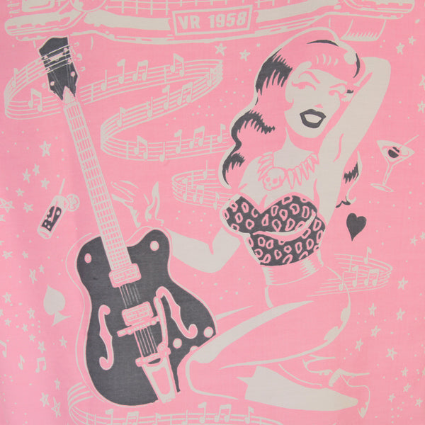 Keoni of Hawaii SS36209 Rock and Roll Voodoo Rayon Pink Shirt SURF3319