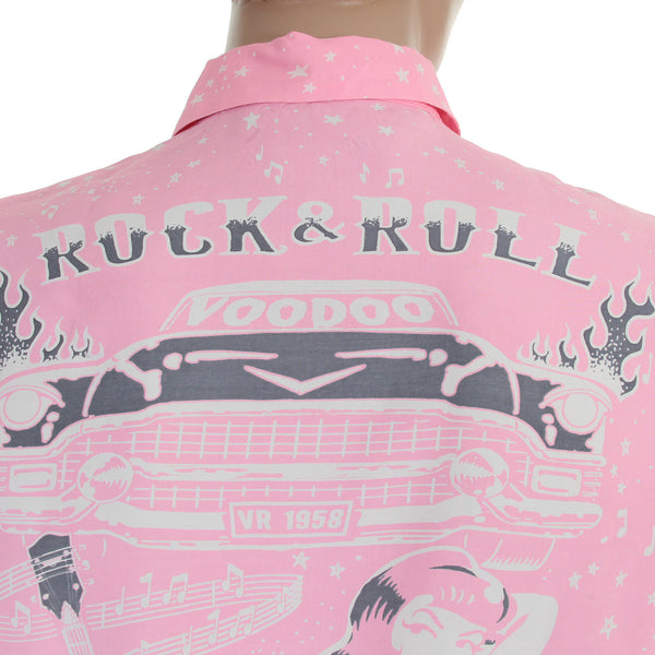 Keoni of Hawaii SS36209 Rock and Roll Voodoo Rayon Pink Shirt SURF3319