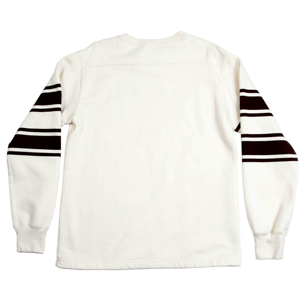 College Football Printed CH64089 Ecru Crew Neck Sweatshirt CANE2840