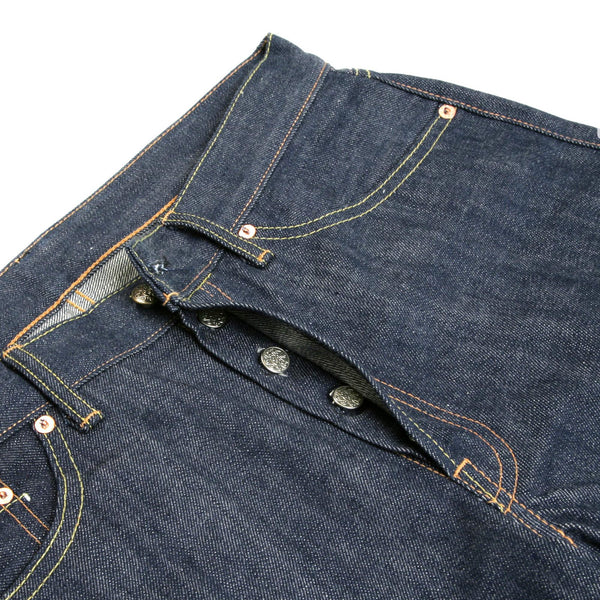 Mens Vintage Cut Okinawa Slim Fit Union Star Non Wash Selvedge Raw Denim Jeans SC40533N