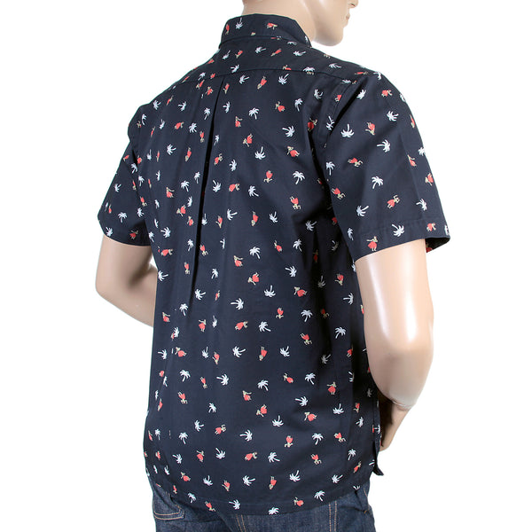 Navy Button Down SS36249 Hula Dancer Printed Oxford Shirt SURF3812