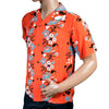 Sun Surf Mens SS36430 Regular Fit Cuban Collar Short Sleeve Red Rayon Hawaiian Elsies Flower Shirt SURF4299