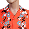 Sun Surf Mens SS36430 Regular Fit Cuban Collar Short Sleeve Red Rayon Hawaiian Elsies Flower Shirt SURF4299