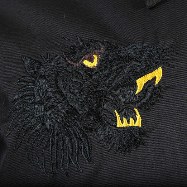 Black Hand Embroidered Tiger TT13002 Cotton Twill Suka Jacket TOYO4121