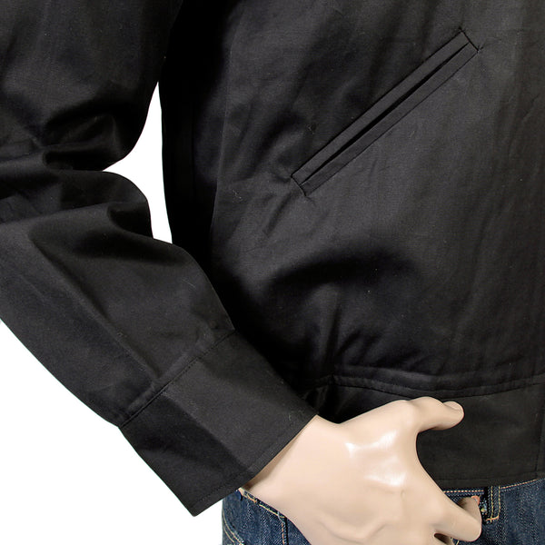 Black Hand Embroidered Tiger TT13002 Cotton Twill Suka Jacket TOYO4121