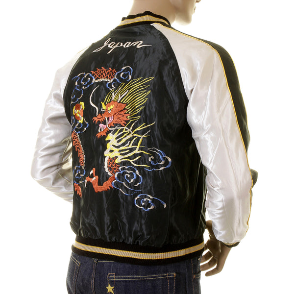 Hand Embroidered Dragon TT12420 Black and Ivory Suka Jacket TOYO2022A