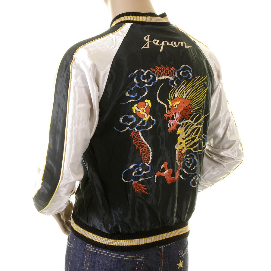 Hand Embroidered Dragon TT12420 Black and Ivory Suka Jacket TOYO2022A