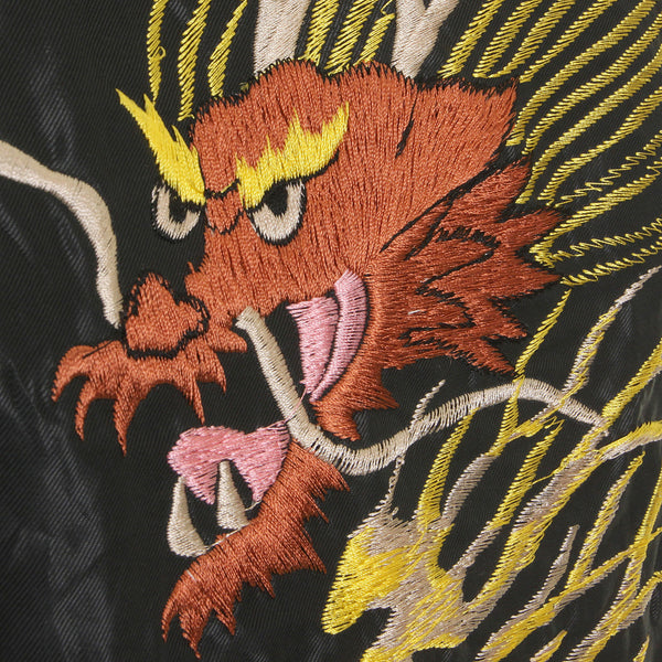 Hand Embroidered Dragon TT12420 Black and Ivory Suka Jacket TOYO2022A