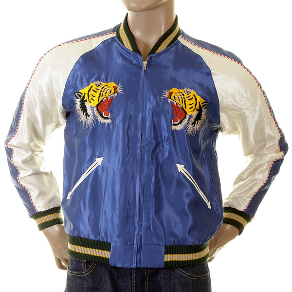 Royal Blue and Ivory TT12420 Tiger Embroidered Suka Jacket TOYO2022