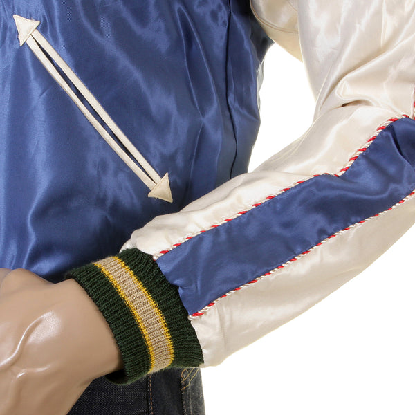 Royal Blue and Ivory TT12420 Tiger Embroidered Suka Jacket TOYO2022