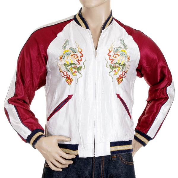 Silver and Wine TT11781 Dragon Embroidered Souvenir Jacket TOYO4232A