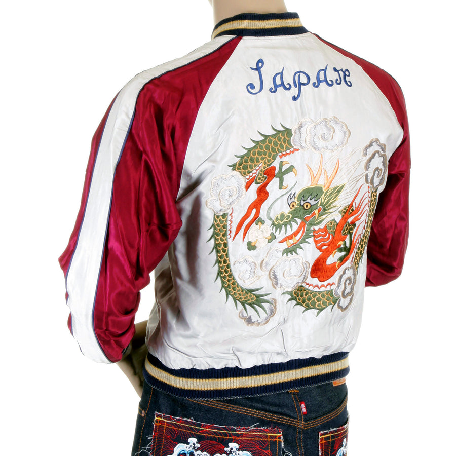 Silver and Wine TT11781 Dragon Embroidered Souvenir Jacket TOYO4232A