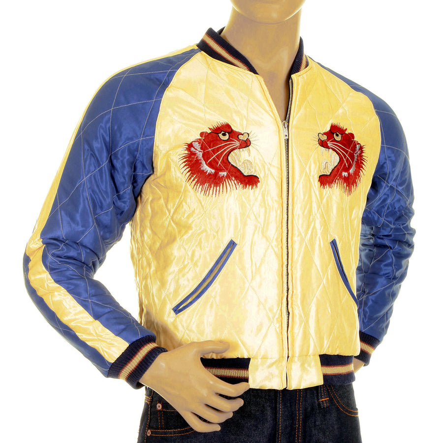 Tiger Embroidered TT11783 Yellow and Royal Blue Suka Jacket TOYOSC4233A
