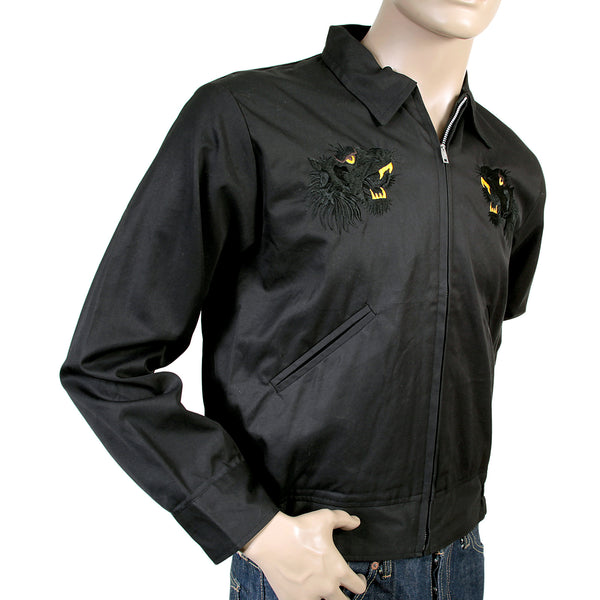 Black and Gold Hand Embroidered Tiger T13002 Suka Jacket TOYOSC4121