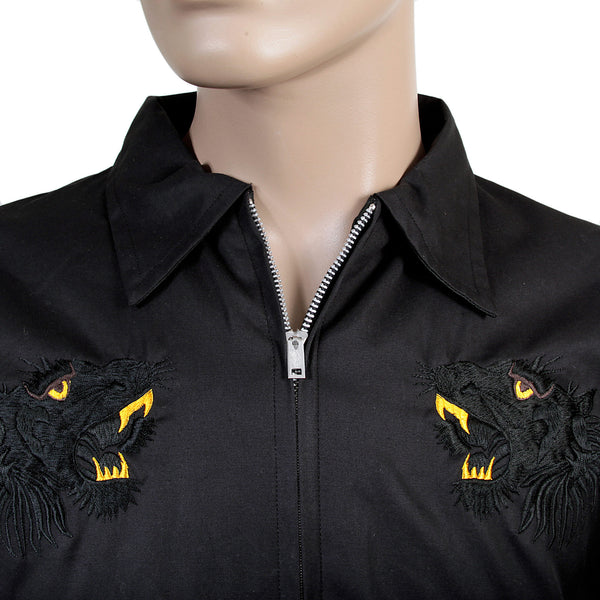 Black and Gold Hand Embroidered Tiger T13002 Suka Jacket TOYOSC4121