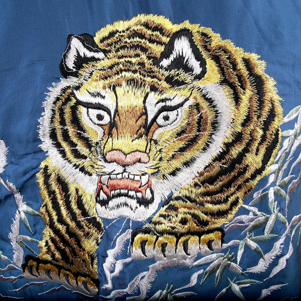 Royal Blue and Gold TT13001 Tiger Embroidered Suka Jacket TOYO3709A