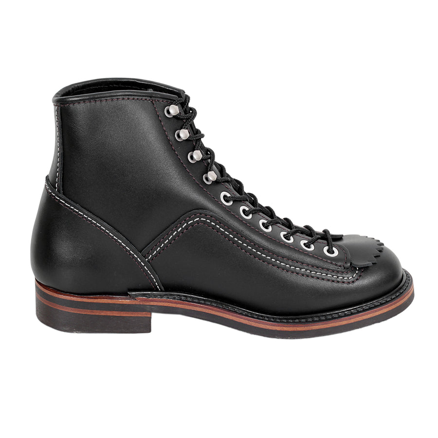 Black Leather Calf F01615 High Lace Up Carpenter Work Boots CANE4449
