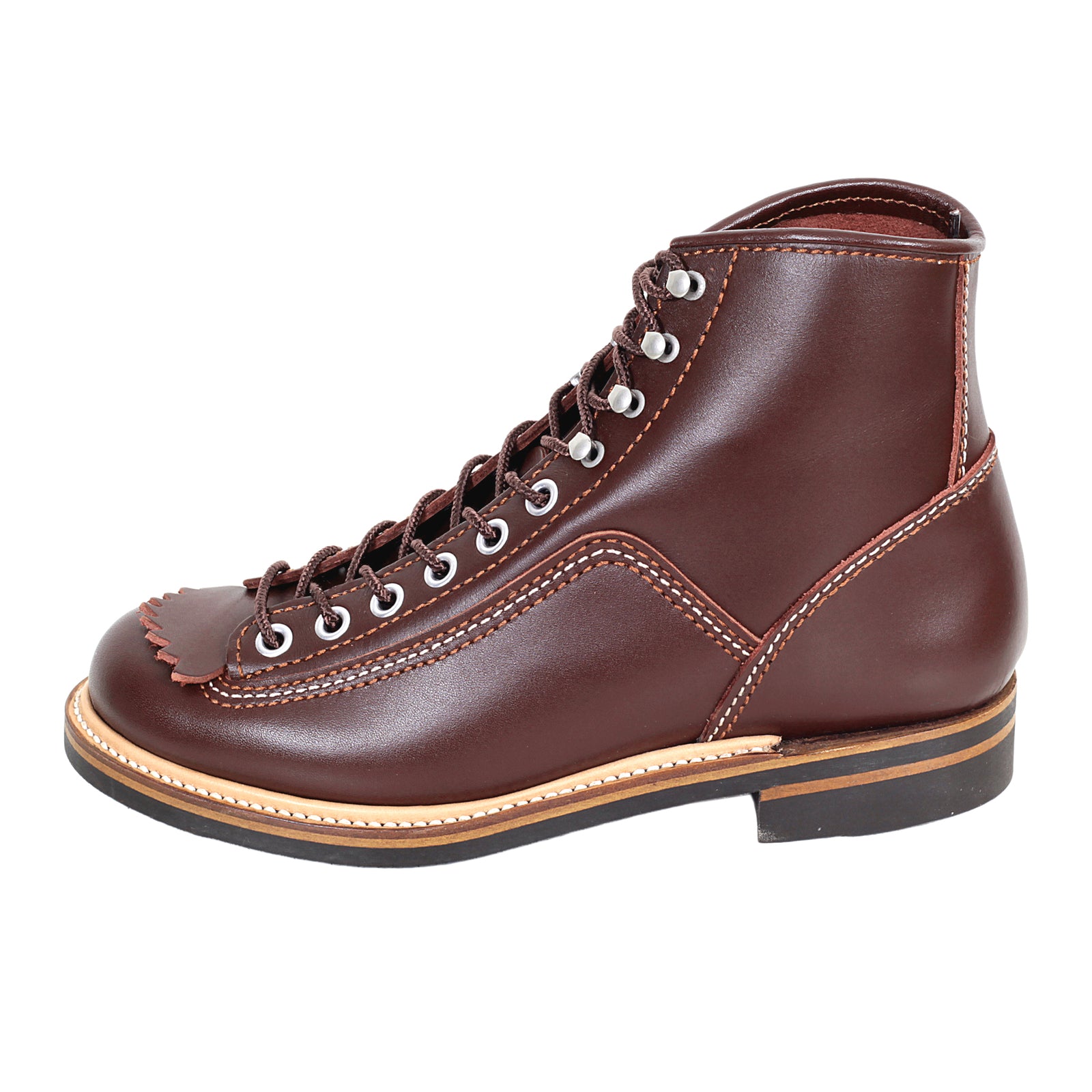 Brown Leather Calf F01615 High Lace Up Carpenter Work Boots