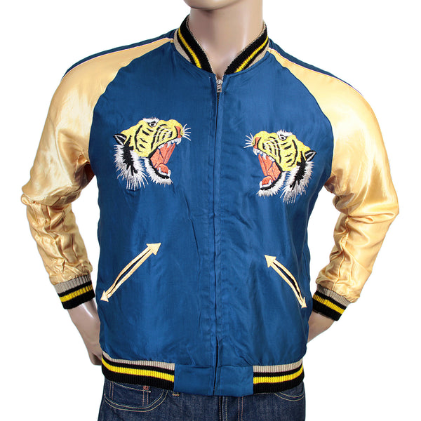 Tiger Embroidered TT13001 Royal Blue and Gold Suka Jacket TOYOSC3709A