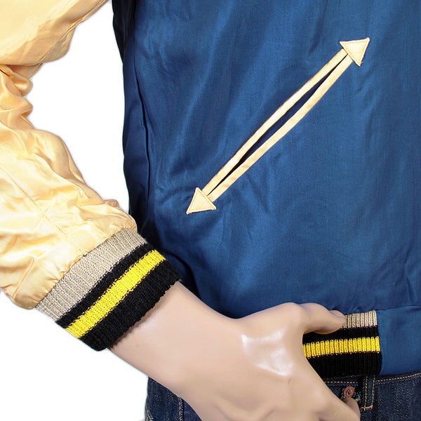 Tiger Embroidered TT13001 Royal Blue and Gold Suka Jacket TOYOSC3709A