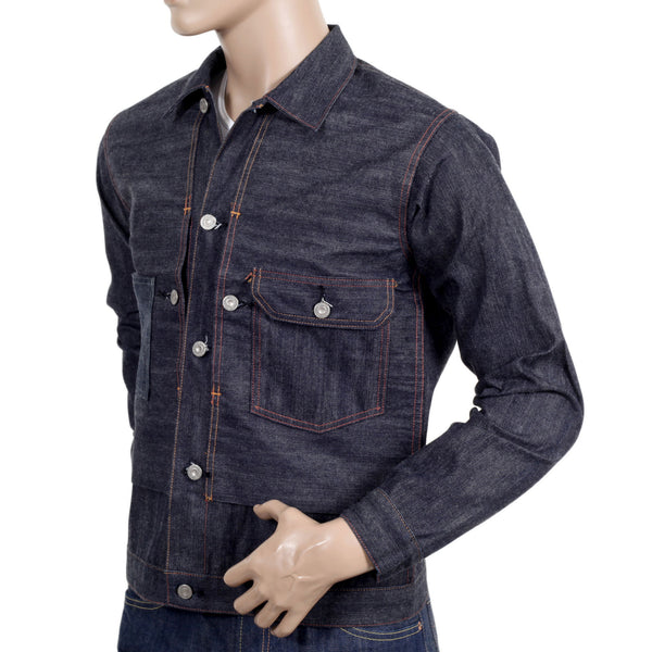 Navy 1930s Vintage Cut SC12240N Raw Denim 11.75oz Work Jacket CANE2987