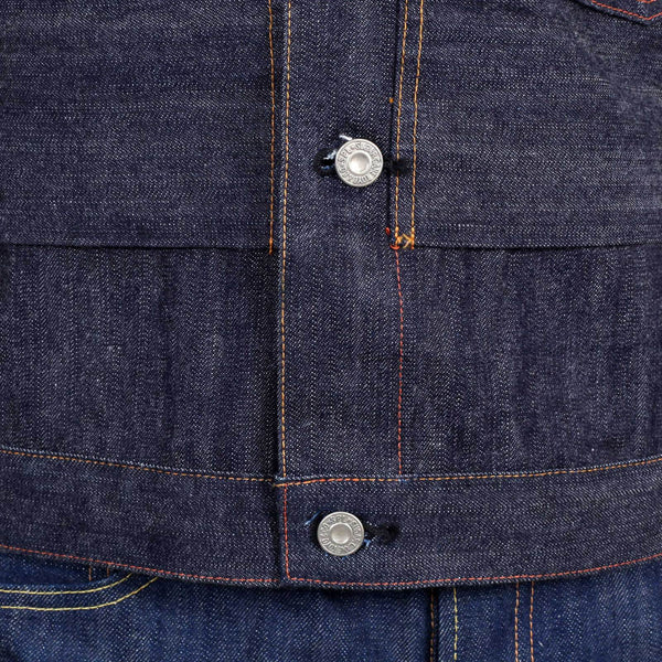Navy 1930s Vintage Cut SC12240N Raw Denim 11.75oz Work Jacket CANE2987
