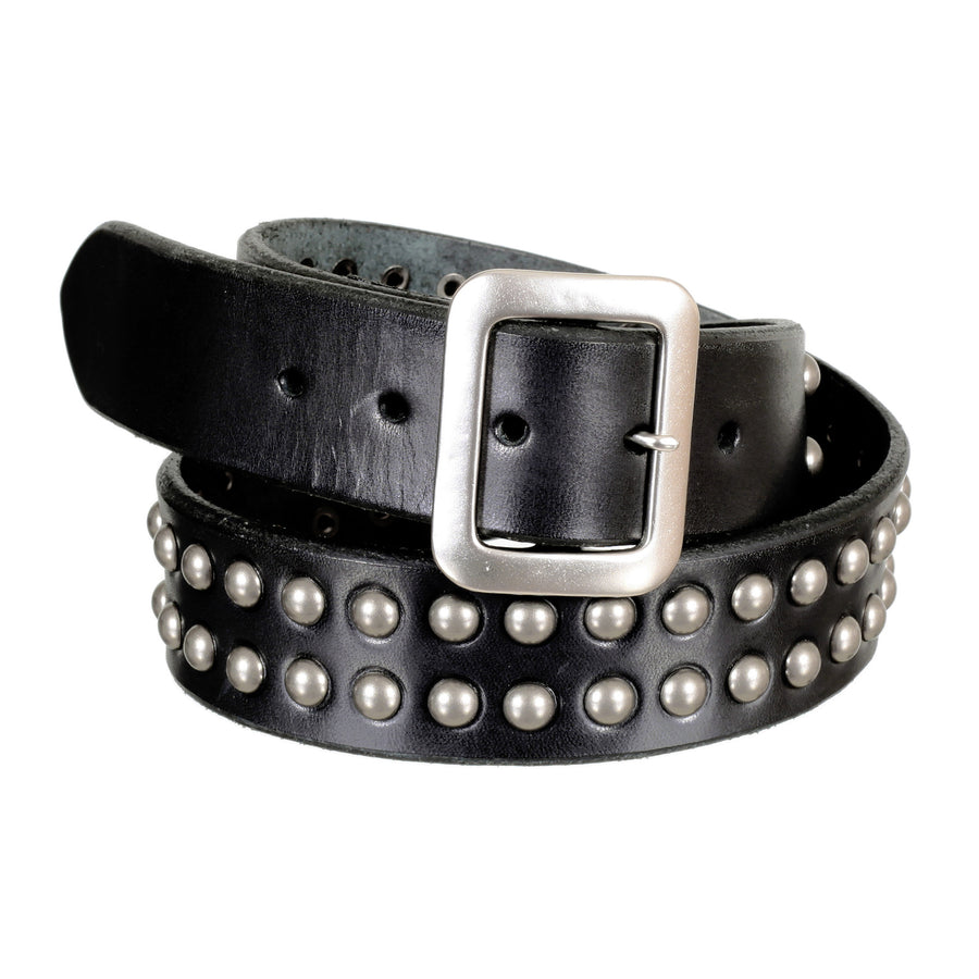 Black Cowhide Leather SC02322 Garrison Belt with Studs CANE5725