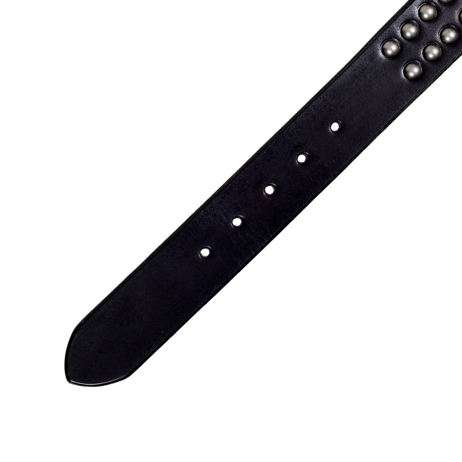 Black Cowhide Leather SC02322 Garrison Belt with Studs CANE5725