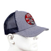 Navy Mesh Back Hickory Wide Striped Truckers Cap for Men by Cats Paw CANE5732