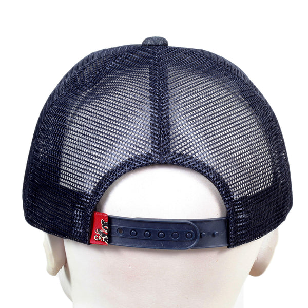 Navy Mesh Back Denim Truckers Cap for Men by Cats Paw CANE5729