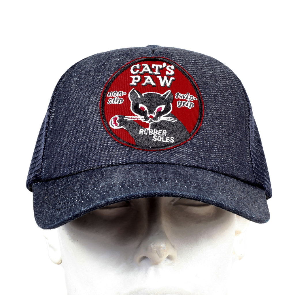Navy Mesh Back Denim Truckers Cap for Men by Cats Paw CANE5729 ...