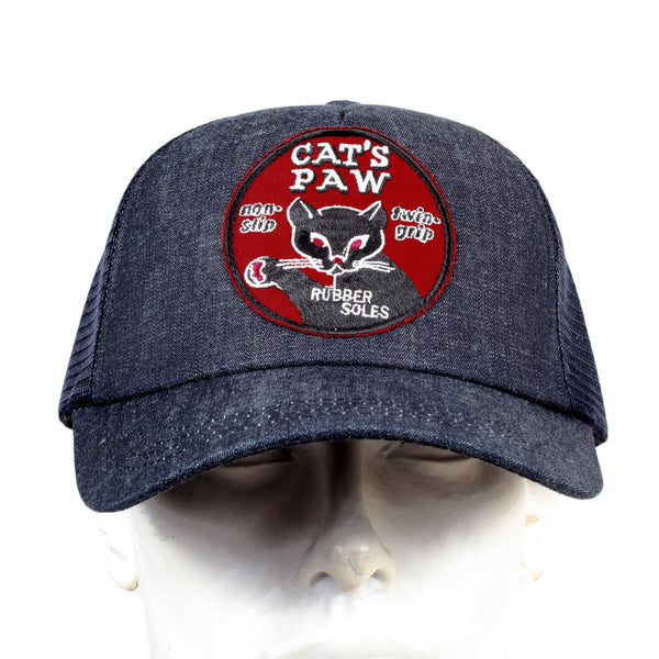 Navy Mesh Back Denim Truckers Cap for Men by Cats Paw CANE5729