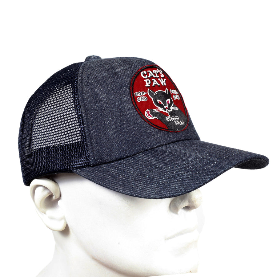 Navy Mesh Back Denim Truckers Cap for Men by Cats Paw CANE5729