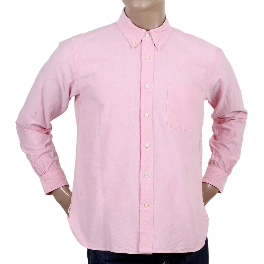 One Wash Light Cotton SC26475A Oxford Long Sleeve Pink Shirt CANE4473