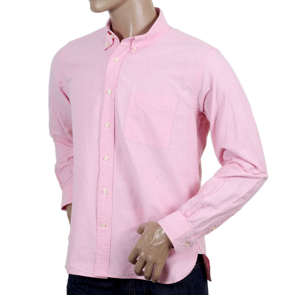 One Wash Light Cotton SC26475A Oxford Long Sleeve Pink Shirt CANE4473