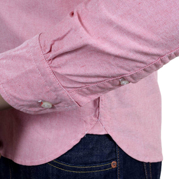 Slimmer Fit Long Sleeve SC25910 Button Down Red Oxford Shirt CANE4448