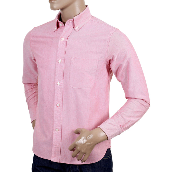 Slimmer Fit Long Sleeve SC25910 Button Down Red Oxford Shirt CANE4448