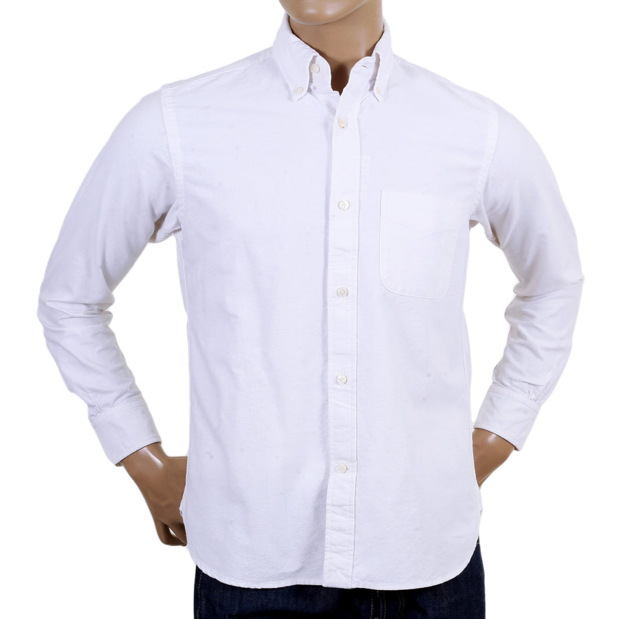 White Cotton SC25910 Oxford Shirt with Button Down Collar CANE4446