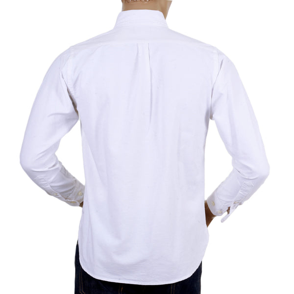 White Cotton SC25910 Oxford Shirt with Button Down Collar CANE4446