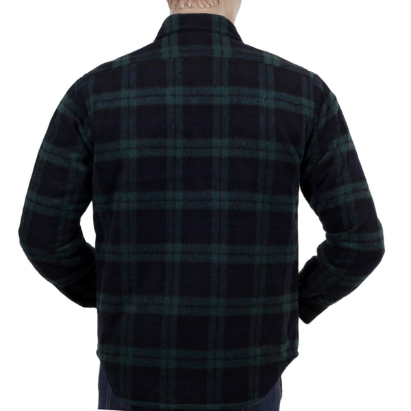Green Quilted Lining SC13178 Wool Mix Checked CPO Overshirt CANE4464