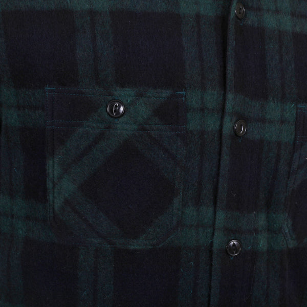 Green Quilted Lining SC13178 Wool Mix Checked CPO Overshirt CANE4464