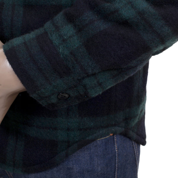 Green Quilted Lining SC13178 Wool Mix Checked CPO Overshirt CANE4464