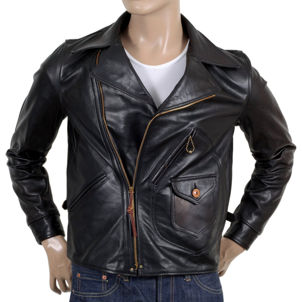 Aviator Heavy Weight SC80435 Horsehide Black Leather Jacket CANE5802