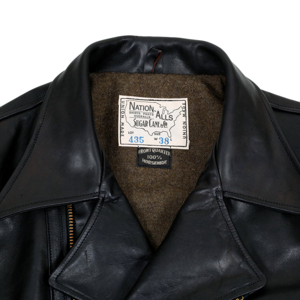 Aviator Heavy Weight SC80435 Horsehide Black Leather Jacket CANE5802