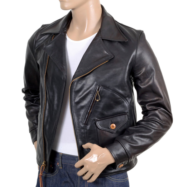 Aviator Heavy Weight SC80435 Horsehide Black Leather Jacket CANE5802