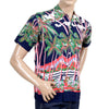 Sun Surf DK36202 Duke Kahanamoku Coconut Palms &amp; Duamond Head Rayon Hawiian Shirt in Navy SURF0028