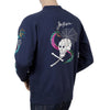 Navy Blue Skull Snake Embroidered TT67433 Suka Sweat Jacket CANE7467